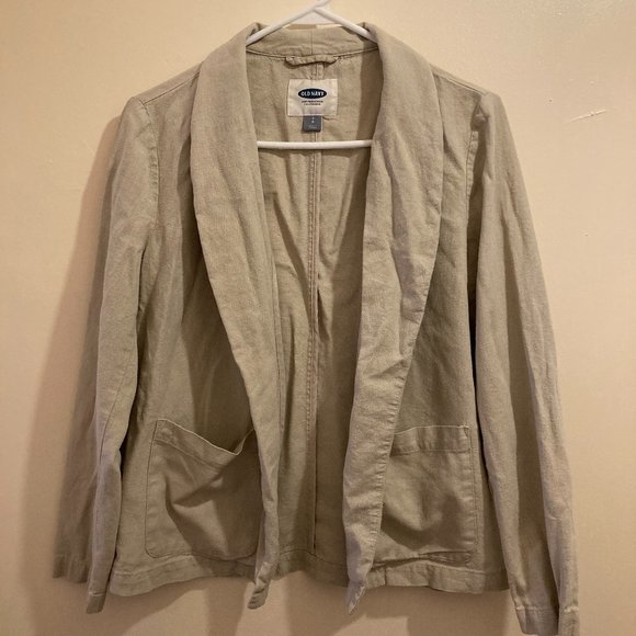 Old Navy Tan Linen Blend Blazer Size S - Picture 1 of 3